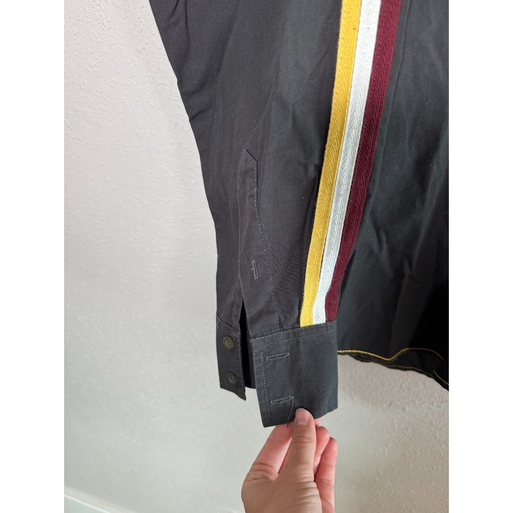 Vintage Giorginni Shirt Mens Gray SM69 Flight Air Speed Race Patch Button Up - Picture 5 of 10